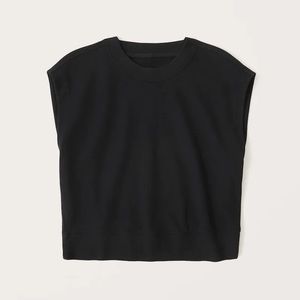 Abercrombie black strong shoulder crew